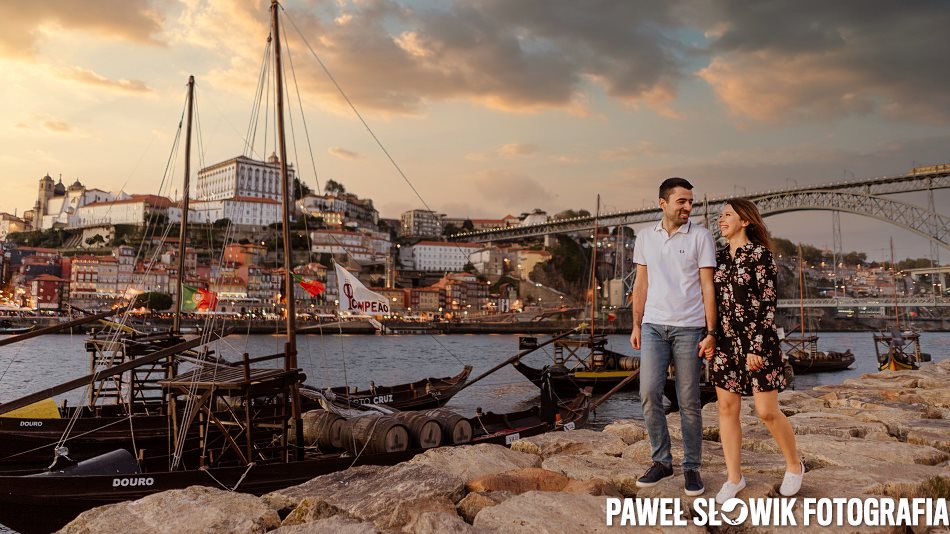 sesja ślubna w porto nad rzeką