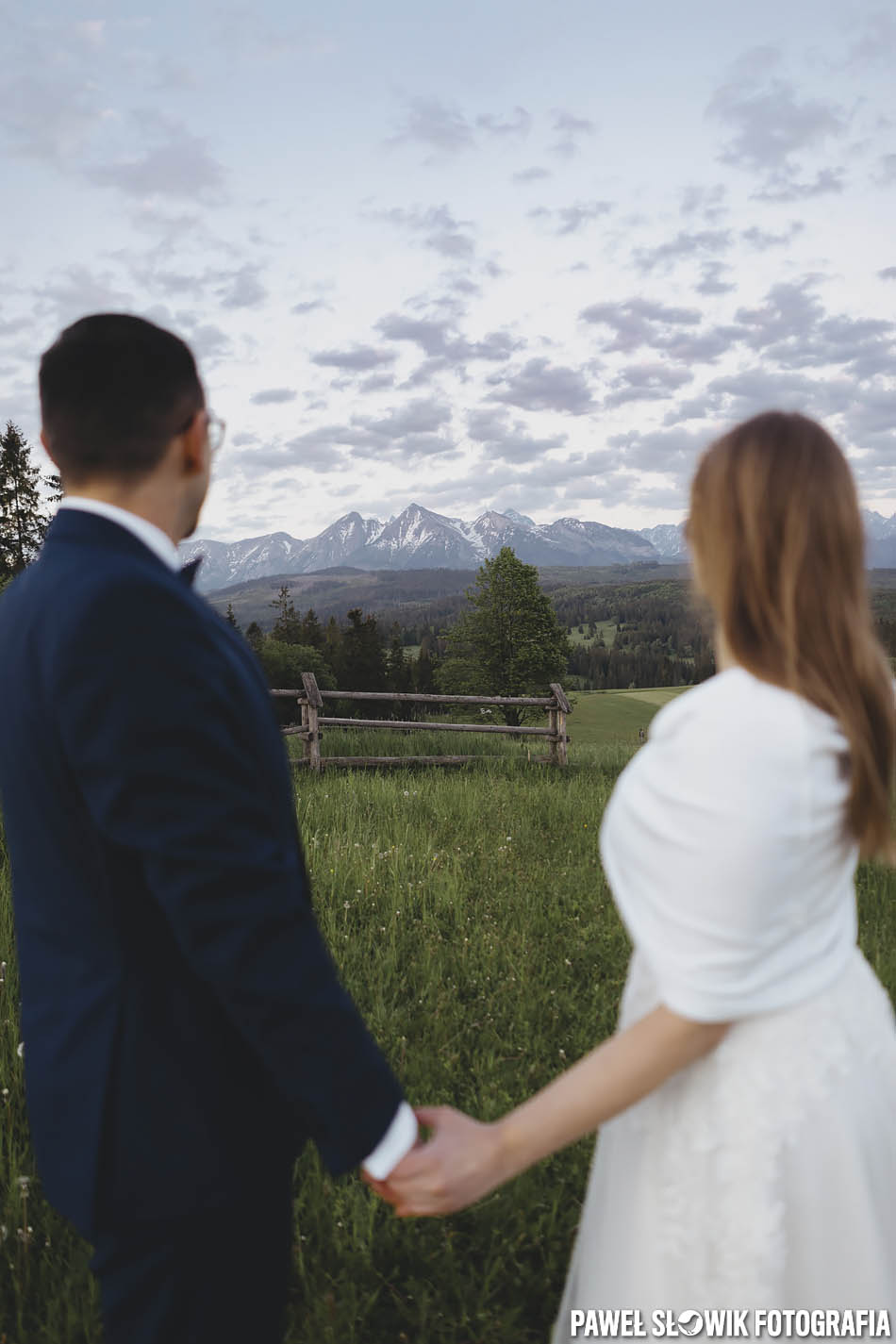 piękna zdjęcia ślubne z widokiem na tatry